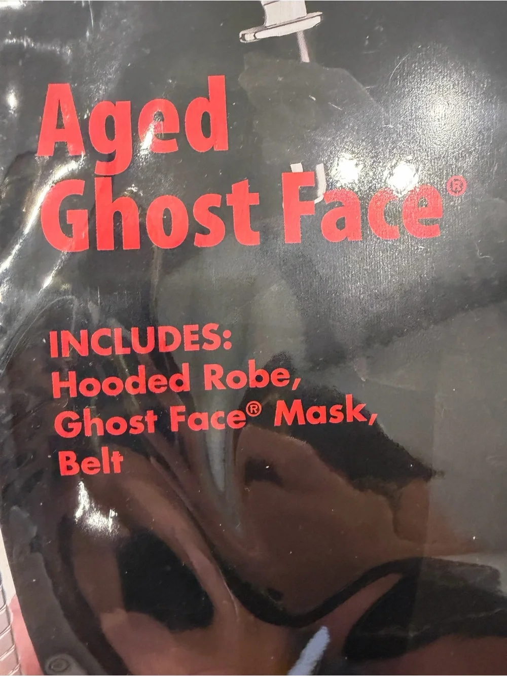 Spirit Ghost Face Costume - Black- Crome mask